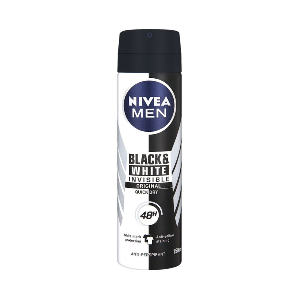 NIVEA MEN BLACK & WHITE INVISIBLE DEO 48h 150ml – UNI Cosmetics