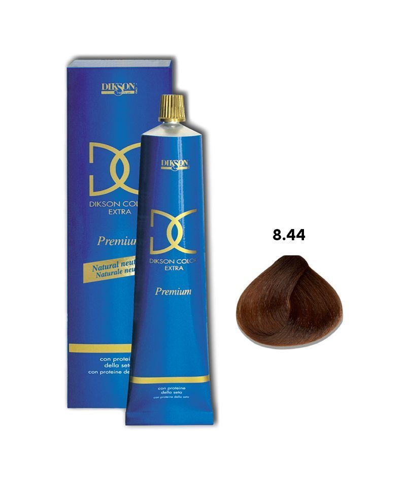 Dikson Color Extra Premium Haarfarbe 8.44 Warmes Havanna – 120 Ml Tube, Oxidierende Creme Mit Proteinen