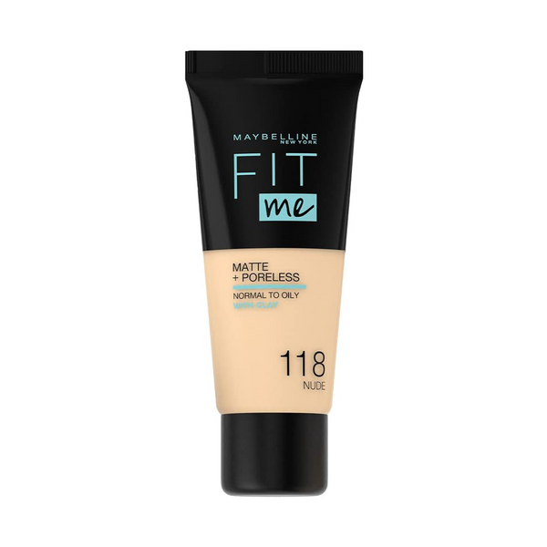 MAYBELLINE FIT ME MATTE & PORELESS NORMAL TO OILY WITH CLAY 118 NUDE 30 ML