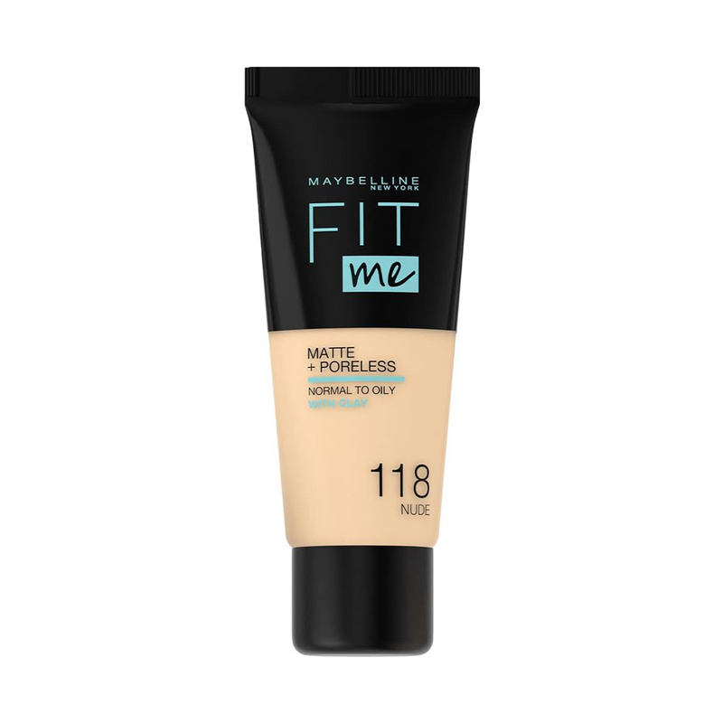 MAYBELLINE FIT ME MATTE & PORELESS NORMAL TO OILY WITH CLAY 118 NUDE 30 ML