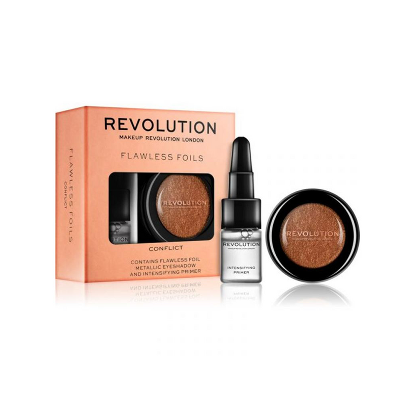 REVOLUTION BEAUTY LONDON FLAWLESS FOILS EYESHADOW + PRIMER CONFLICT | HIJE PËR SY