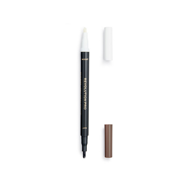 REVOLUTION PRO 24 BROW MILLET SEED EXTRACT FOR VISIBLY FULLER BROWS DUO MICRO TIP CLEAR SERUM PEN | LAPS PËR VETULLA