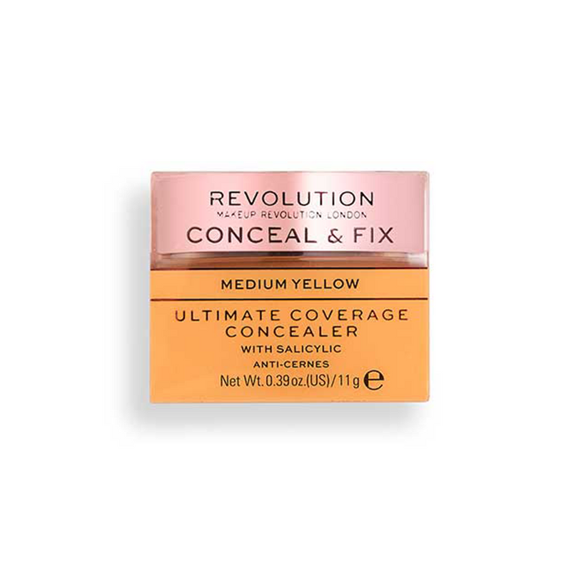 REVOLUTION CONCEAL & FIX COVERAGE CONCEALER MEDIUM YELLOW | KORREKTOR