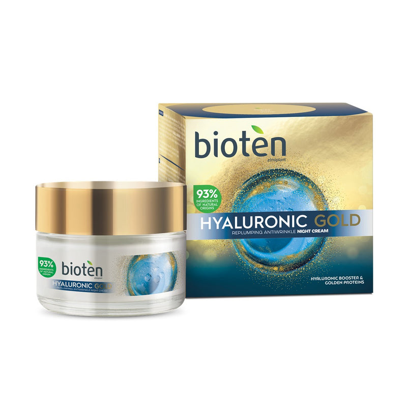 BIOTEN HYALURONIC GOLD REPLUMPING ANTIWRINKLE NIGHT CREAM 93% 50ml | KREM NATE KUNDËR RRUDHAVE