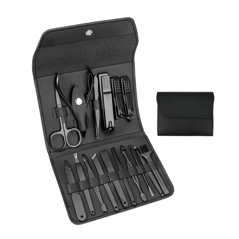 ALLURE MANICURE SET & NAIL CLIPPER KIT (BLACK) 1X16PCS | SET PËR MANIKYR