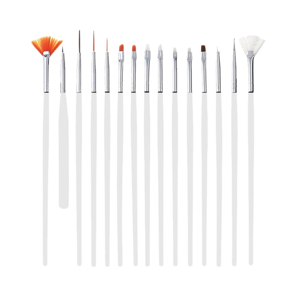 ALLURE NAIL BRUSH SET WHITE 1X15PCS