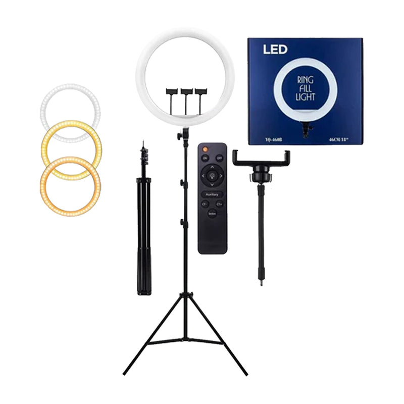 PROFESSIONAL EQUIPMENT LED LIGHT RING FOR PHOTOGRAPHY & VIDEO STAND 18INCH 