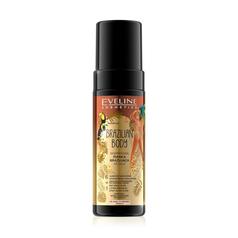 EVELINE BRAZILIAN BODY EXPRESS TANNING BODY FOAM 150ml | SHKUMË PËR RREZITJEN E SHPEJTË TË TRUPIT