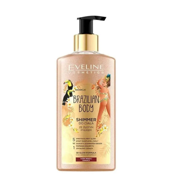 EVELINE BRAZILIAN BODY SHIMMER WITH GOLD DUST 5IN1 150ml | LOSION KREMOZ ME SHKËLQIM PËR TRUP