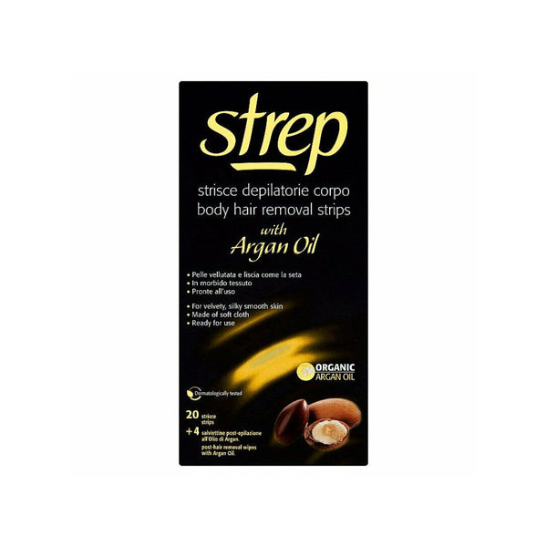 STREP BODY HAIR REMOVAL STRIPS WITH ARGAN OIL 1x20pcs | LETËR ME DYLL PËR DEPILIM