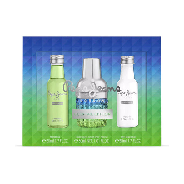 PEPE JEANS COCTAIL FOR HIM  EDT 30ML & SHOWER GEL 50ML & AFTER SHAVE BALM 50ML