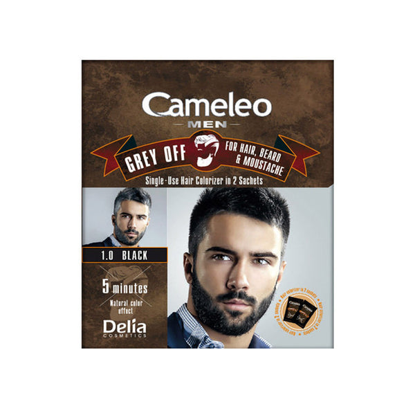 DELIA CAMELEO MEN GREY OFF FOR HAIR & BEARD 1.0 BLACK 2x15ml