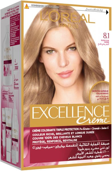 L'OREAL EXCELLENCE No. 8.1 COLOR 48ml & HYDROGEN 72ml