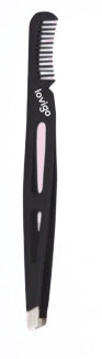 LOVIGO EYEBROW TWEEZER WITH COMB BLACK | PINCË PËR VETULLA ME KREHËR