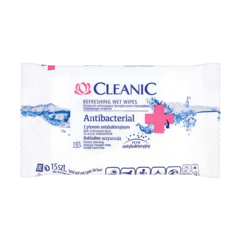 CLEANIC REFRESHING WET WIPES ANTIBACTERIAL 1x15pcs