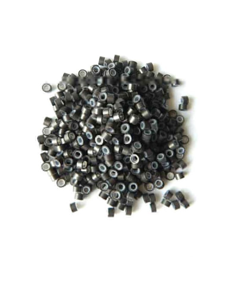 ALLURE EXTENSION BEADS FOR HAIR (BLACK) WITH TIRE 1x500pcs | RRUAZA ME GOMË PËR ZGJATJE TË FLOKËVE