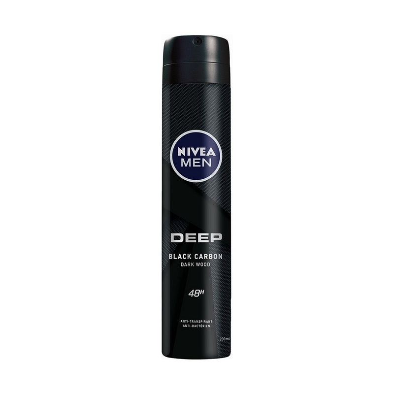 NIVEA MEN DEEP BLACK CARBON DARKWOOD DEO 48h 200ml – UNI Cosmetics
