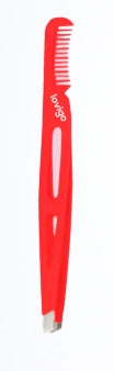 LOVIGO EYEBROW TWEEZER WITH COMB RED | PINCË PËR VETULLA ME KREHËR