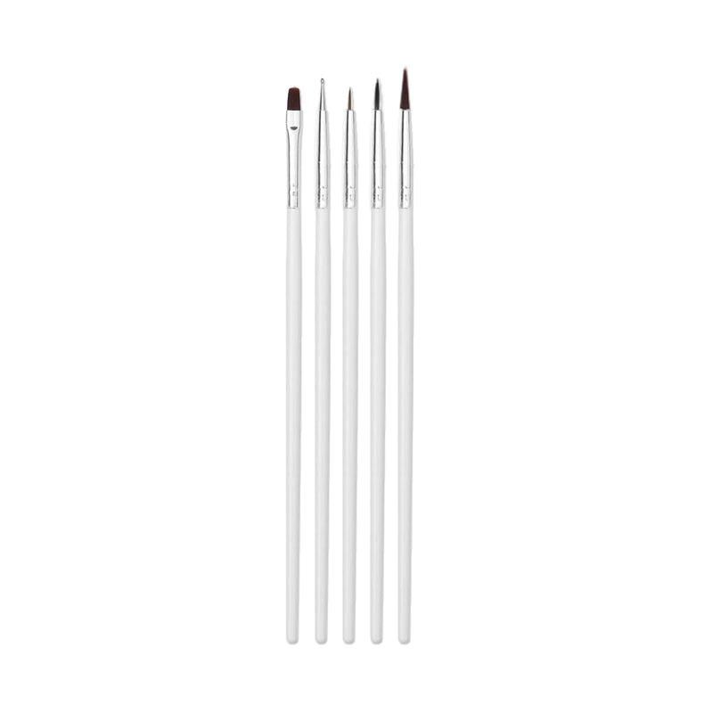 ALLURE NAIL BRUSH WHITE SET 1x5pcs | SET ME BRUSHA PËR THONJ